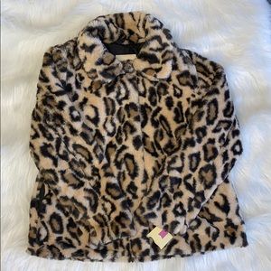 Girls Cherokee faux fur leopard print coat❤️NWT